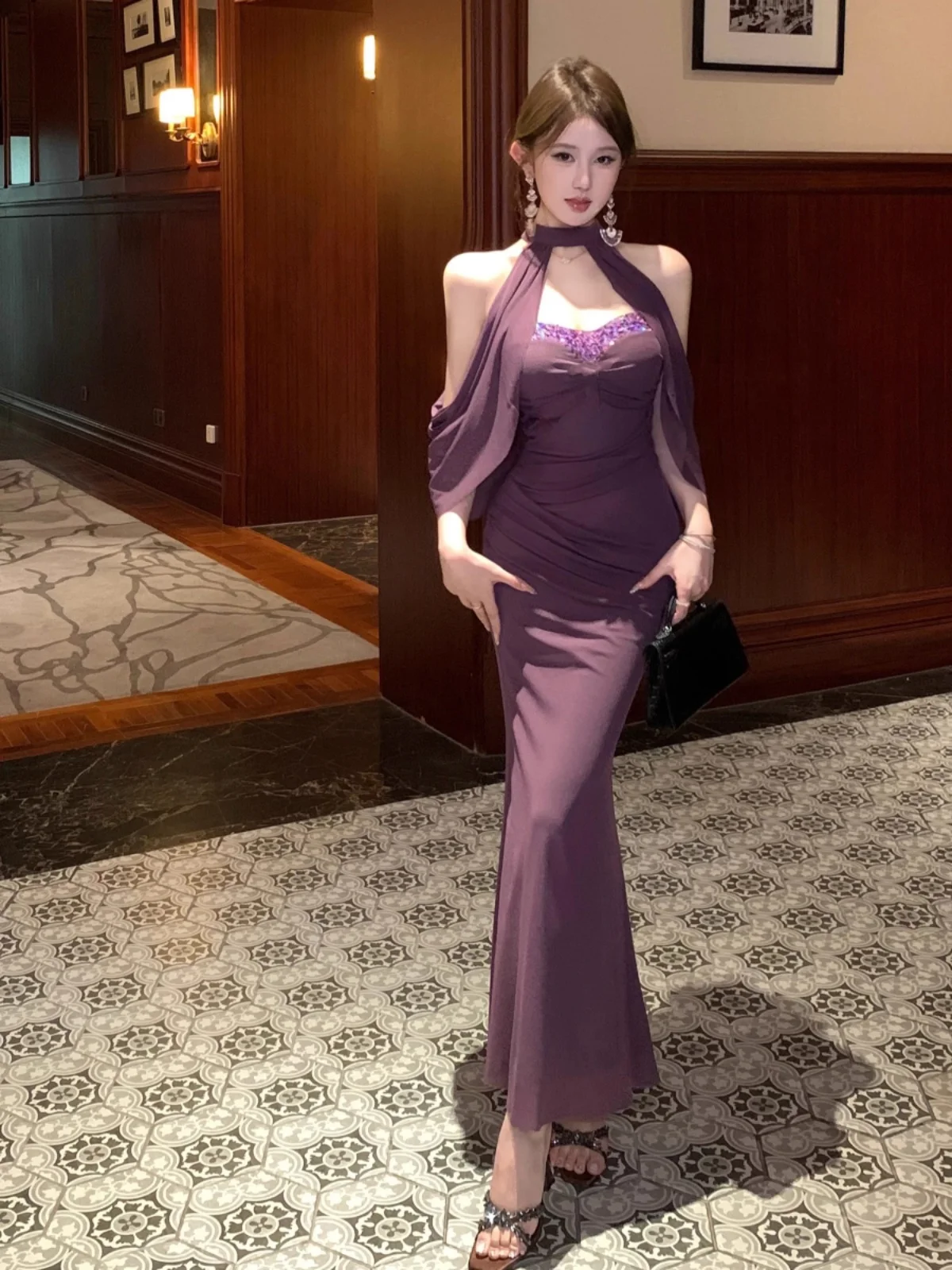 

Elegant Mermaid Tail Dress Unique Strapless Bodycon Two Piece Set Summer New Arrival Women's Fashion Comfortable Cotton Dress