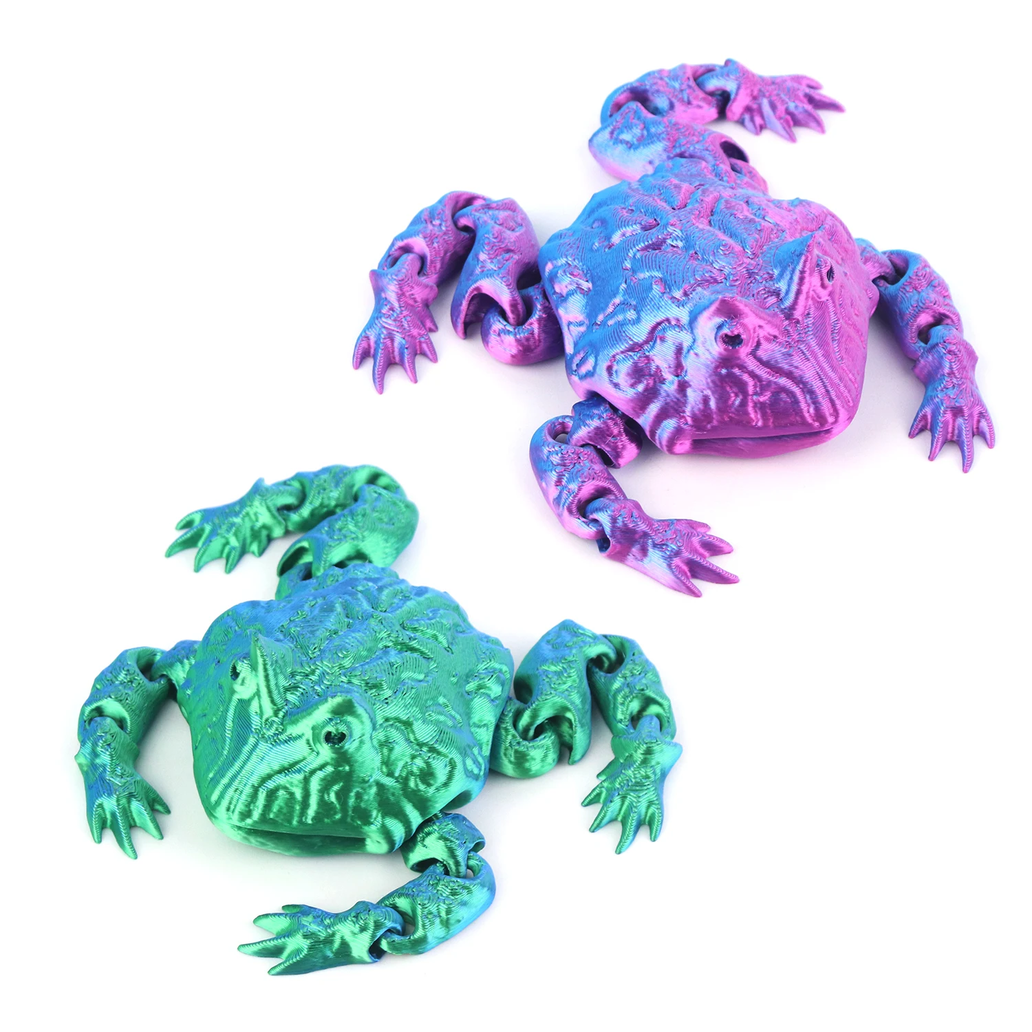 3D printed toad figurine model, with movable joints throughout the body, featuring creative animal toys