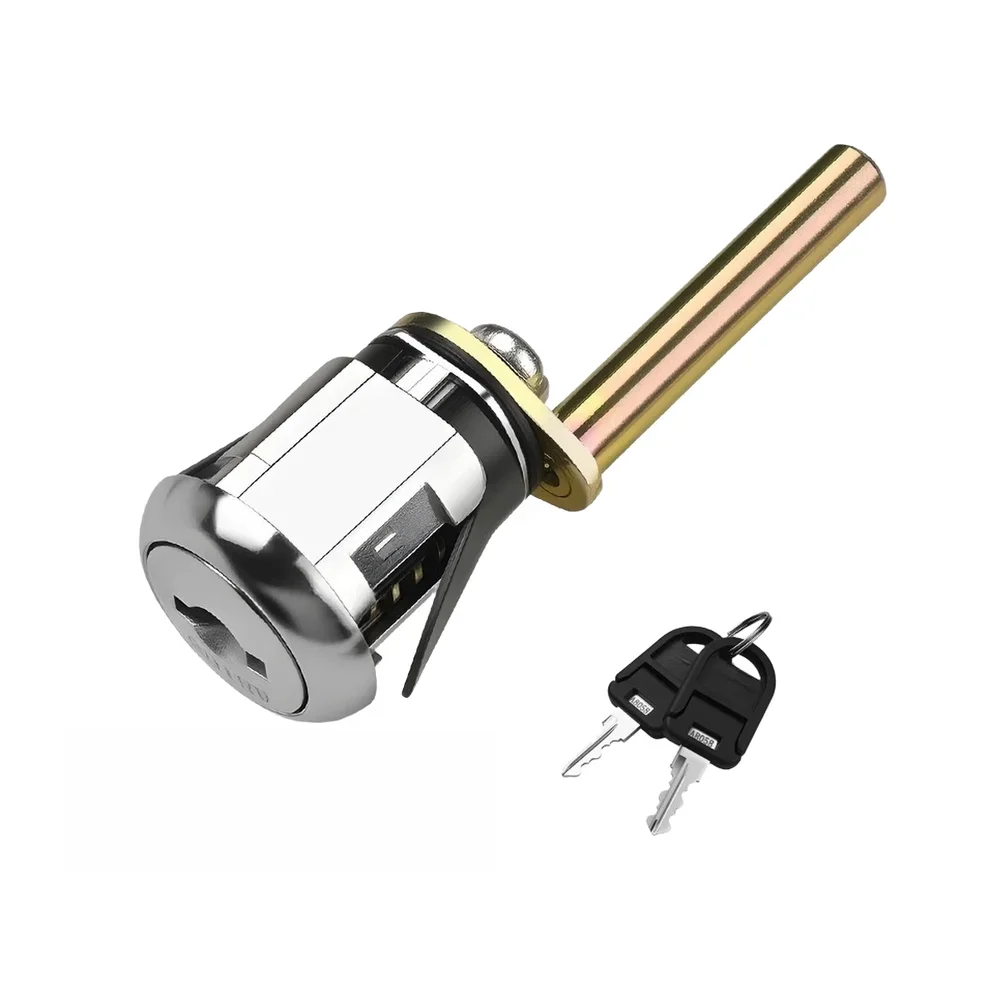 Triple Drawer Rotary Latch Lock Made of Zinc Alloy for Filing Cabinets with 2 Keys Silver Finish Wide Compatibility