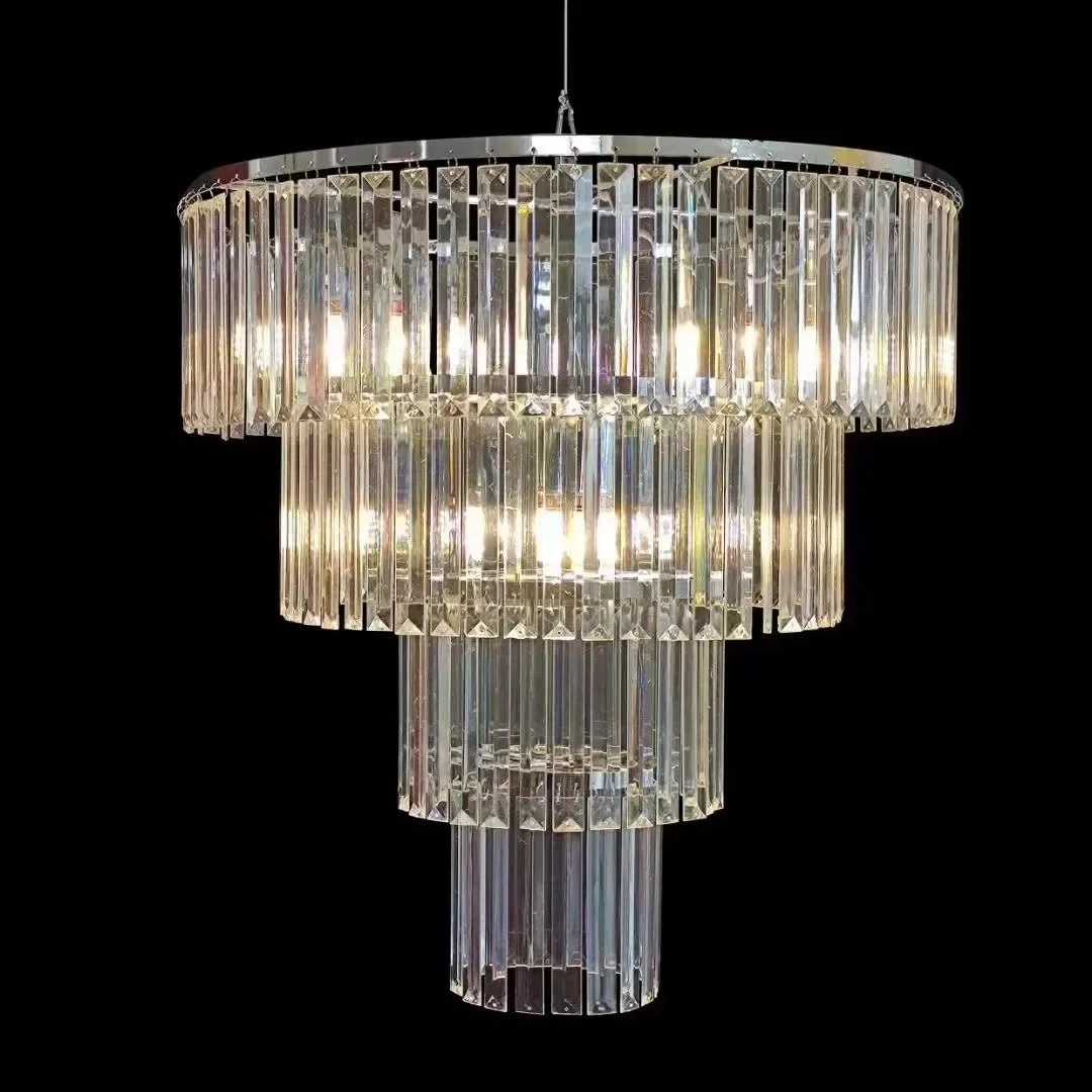 Wedding Props Acrylic Crystal Ice Bar Chandelier Creative Decorative Wedding Stage Banquet Hall Ceiling Pendant Lights