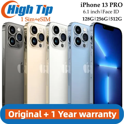 Unlocked iPhone 13pro Apple 13 pro 128GB/256GB ROM Mobile phone 5G A15 Bionic With Face ID 6.1" OLED Screen 3 X 12MP Camera Cell