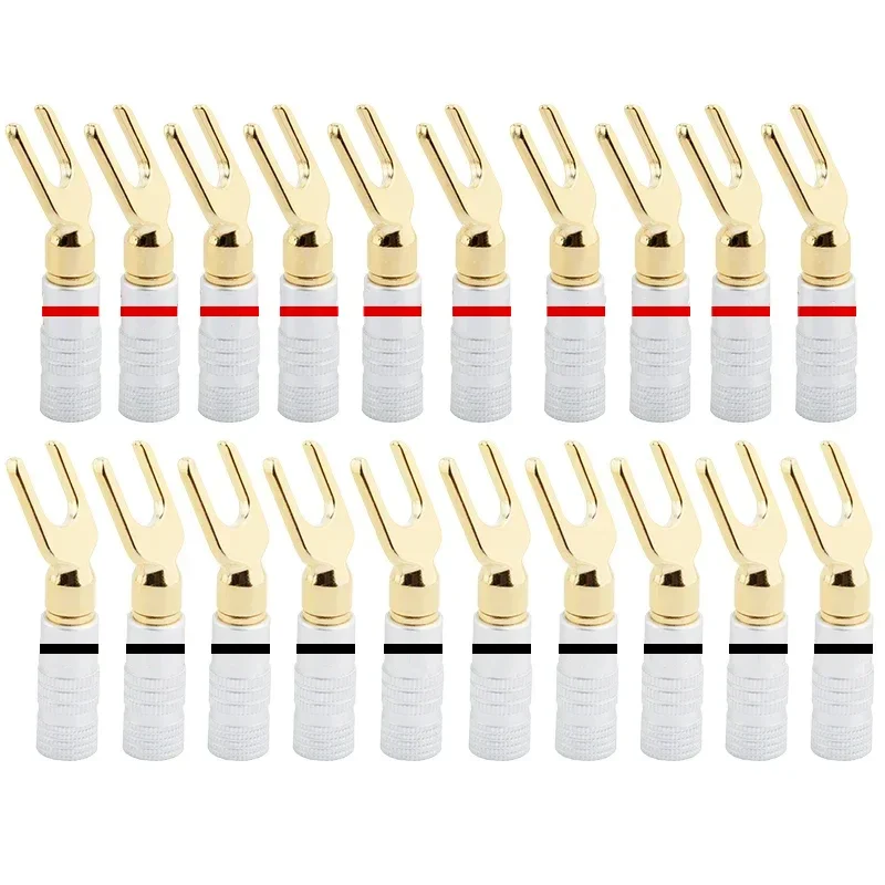 

20pcs/10pairs Y/U Type BANANA PLUGS Brass Gold Plated Banana Male Connector