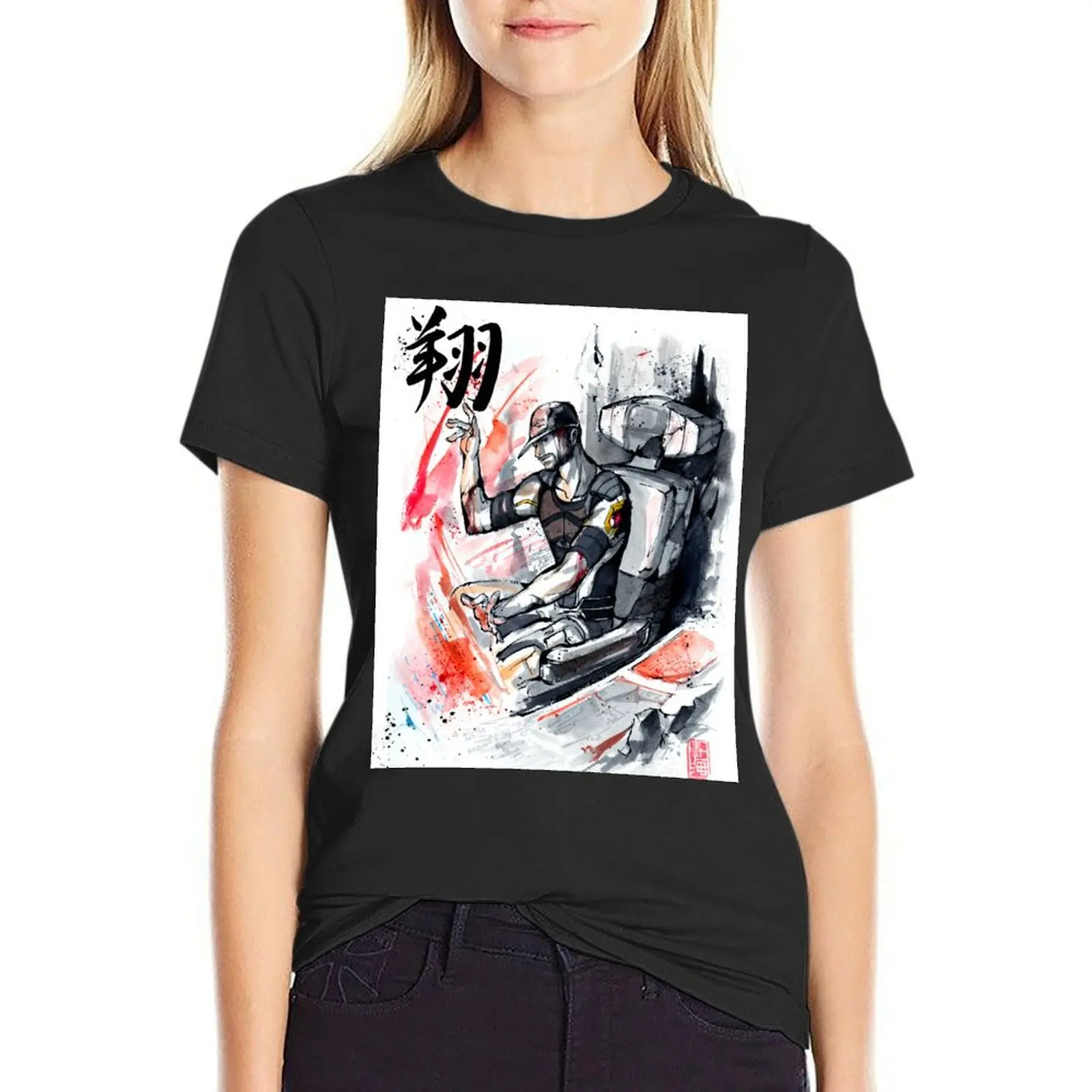 Joker from Mass Effect sumi ink and watercolor T-Shirt animal print shirt for girls cute tops tops Women