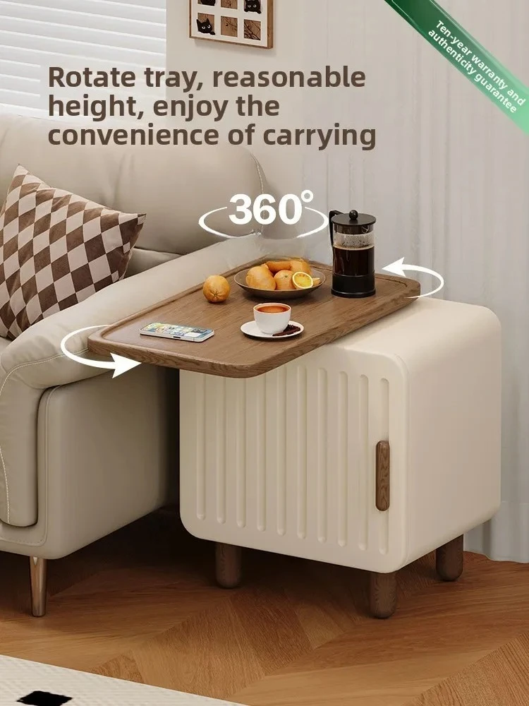 storage cabinet bedside table rotatable solid wood creative cute bedside table instead of small side table