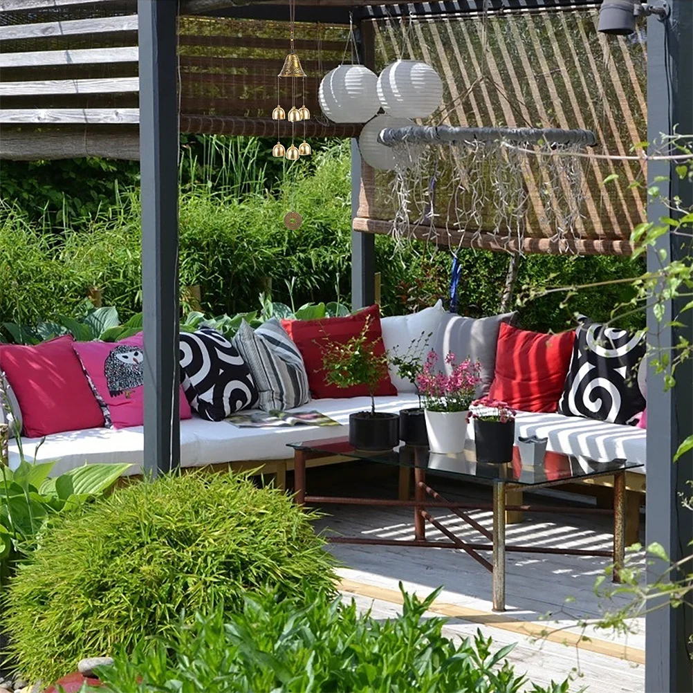 2-teiliges Feng Shui-Windspiel, Glockenspiel für Zuhause, Glocken, zum Aufhängen, Legierung, Dekor, Glück, Metall, Chinesisch