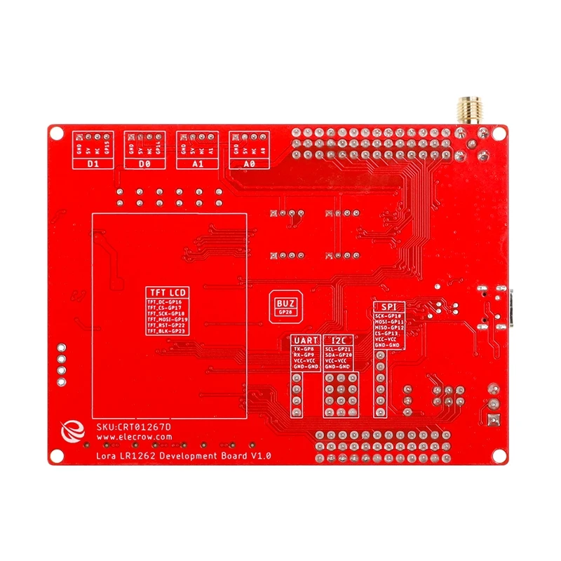 Imagem -03 - Lora Antena Development Board Rp2040 Controlador Principal com 1.8 Lcd para Arduino Micropython Iot Crowtail Lr1262 868mhz 915mhz