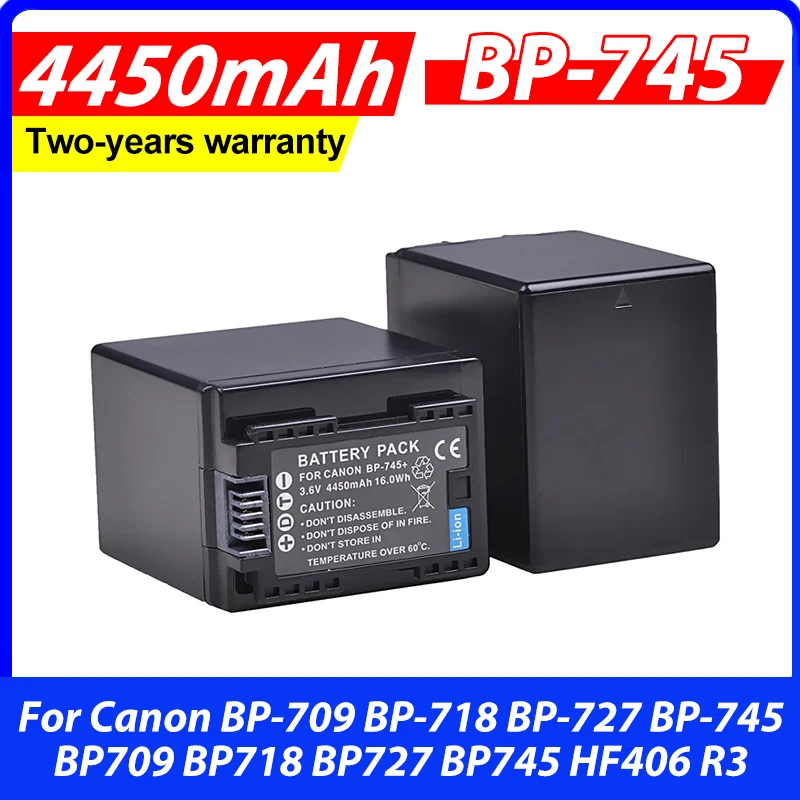 1 шт. 4450 мАч аккумулятор BP-745 BP-727 BP-718 BP745 BP727 для Canon BP-709 BP-718 BP-727 BP-745 BP709 BP718 BP727 BP745 HF406 R3