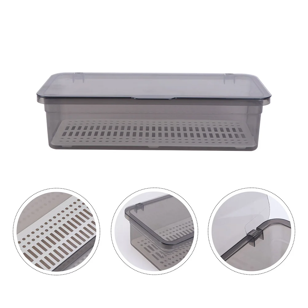 

2Pcs Kitchen Utensil Storage Container Plastic Cutlery Drainer Box with Lid for Chopsticks Drying Kitchen Cutlery Drainer