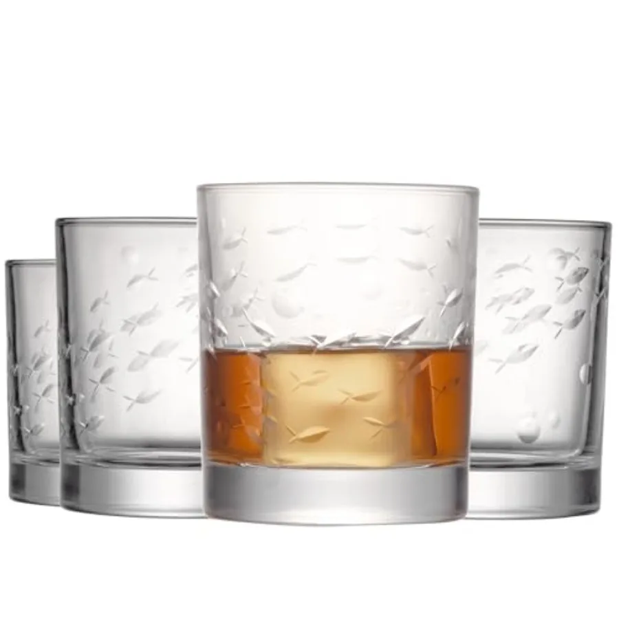 

Элитные стаканы для виски ручной работы 13 унций - Двойные стаканы для шотландского виски ручной работы - Подарок для любителей бурбона - Стильная стеклянная посуда