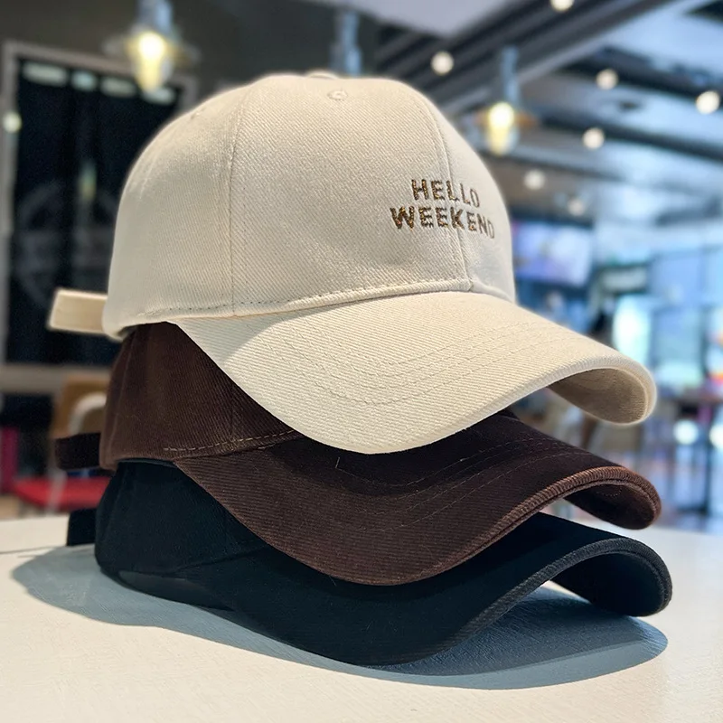 Classic Polo Style Soft Top Baseball Cap Mens Womens Embroidered Hello Weekend Low Profile Adhustable Dad Hat