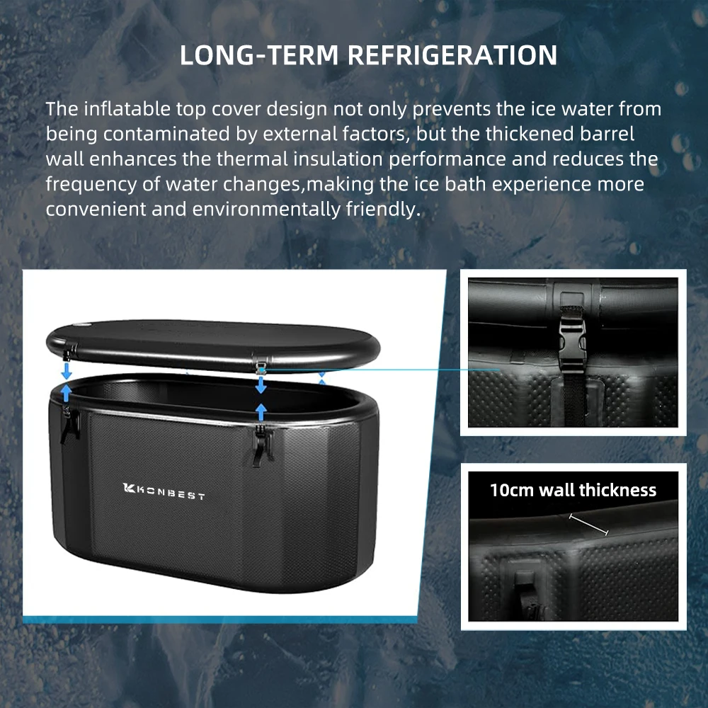 Faltbare Eisbadewanne mit Kryotherapie-System – langlebiges aufblasbares Fitnessfass zur Muskelregeneration zu Hause