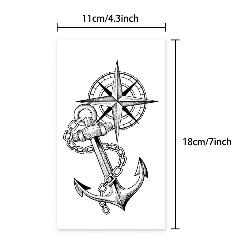 Durable waterproof one to two weeks carousel sea anchor pattern temporary tattoo stickers simulated fake tattoo arm