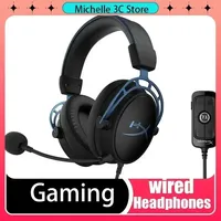 Hyper X Alpha Headphones Wired Video Game Office Computer Headphones Black Simple and Comfortable Fit Ear Headsets