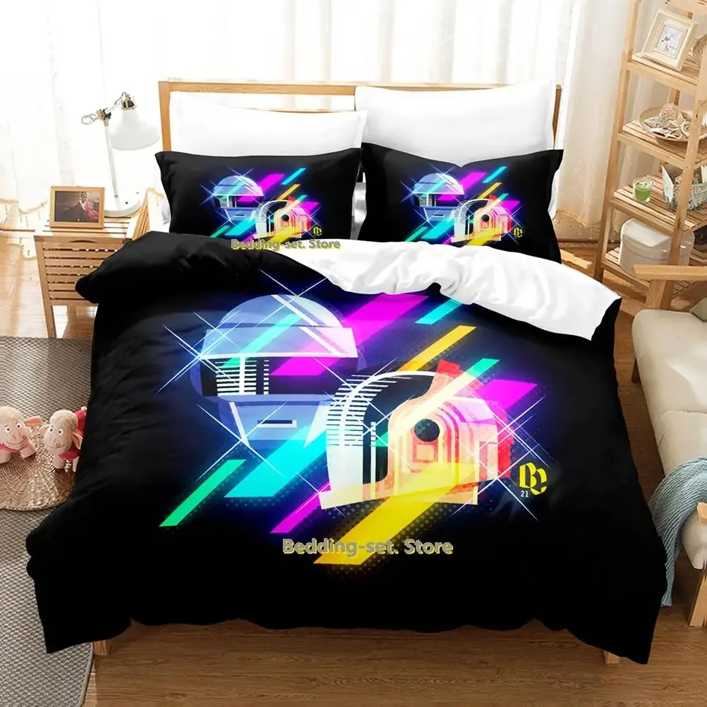 2023 Daft Punk Bedding Set Single Twin Full Queen King Size Bed Set Adult Kid Bedroom Duvetcover Sets Anime parure de lit Bed