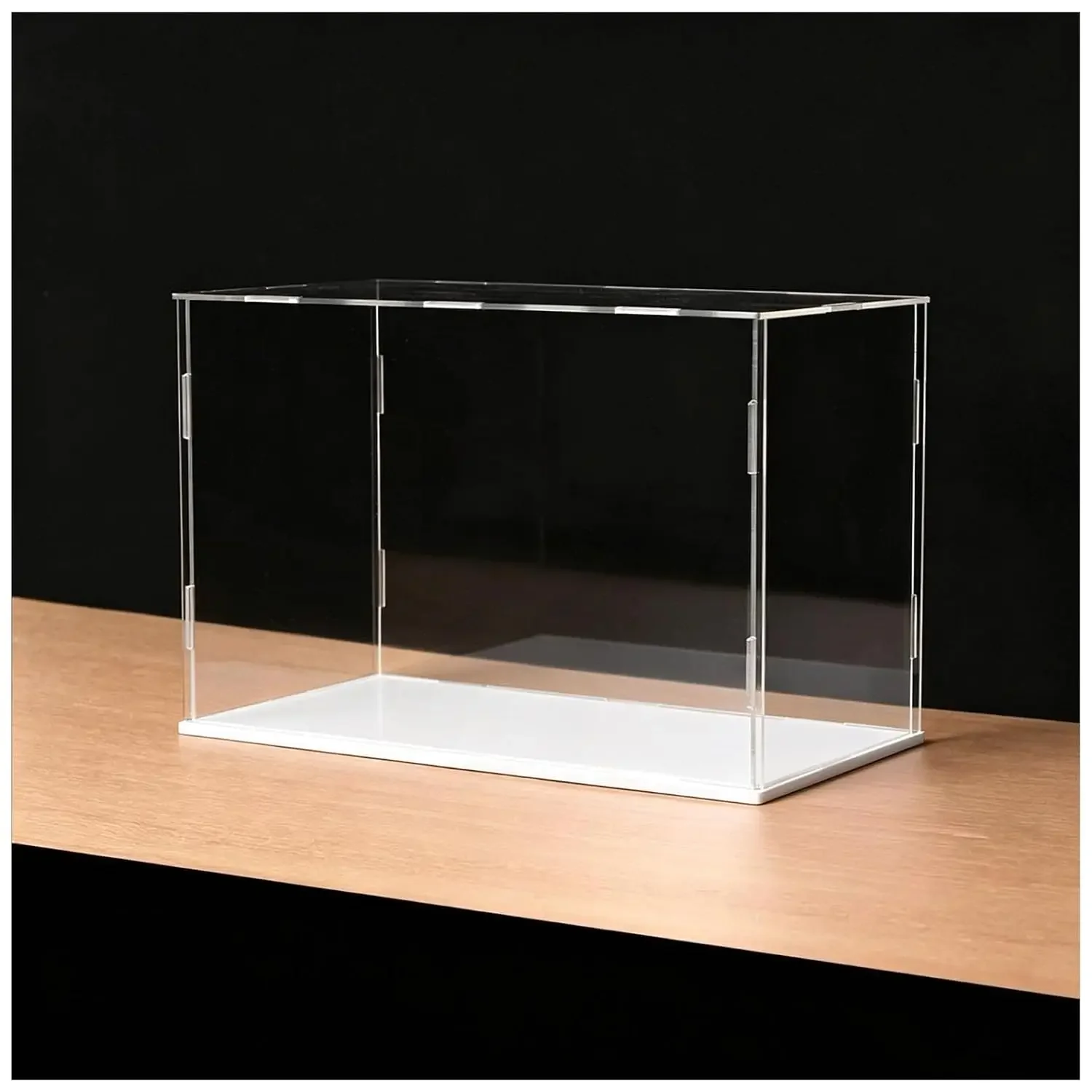 60 55 50 45 40 35 30 25 cm Acrylic Display Case, Assemble Countertop Clear Storage Box Dustproof, Showcase for Models/Miniatures
