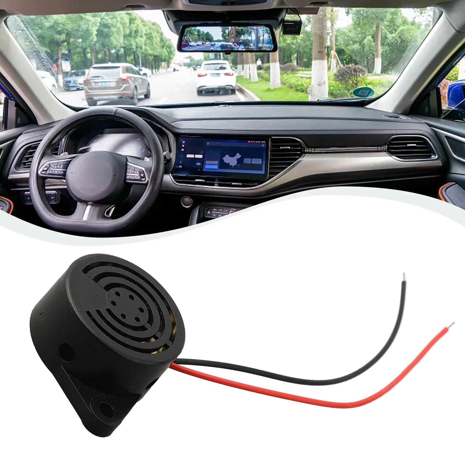 DC3V-24V 100dB Sirene Pieper Zoemer Geluid Waarschuwing Alarm Adapter Kabel Continu Geluid Voor Auto Vrachtwagen Voertuig Omkeren Herinneringen