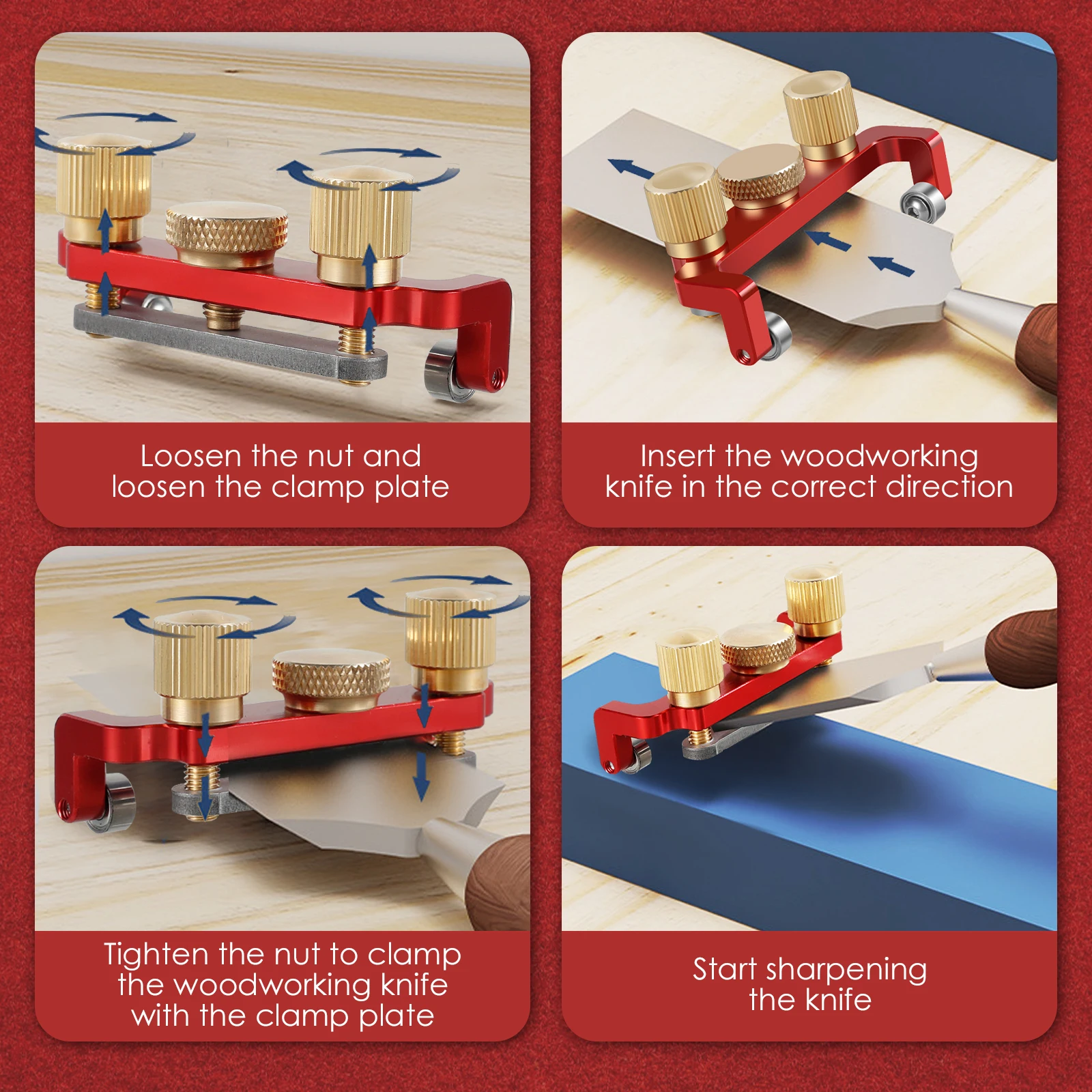 Ângulo ajustável Cinzel Sharpening Jig, liga de alumínio, Woodworking Sharpener Bracket, Ângulo Fixture Plane