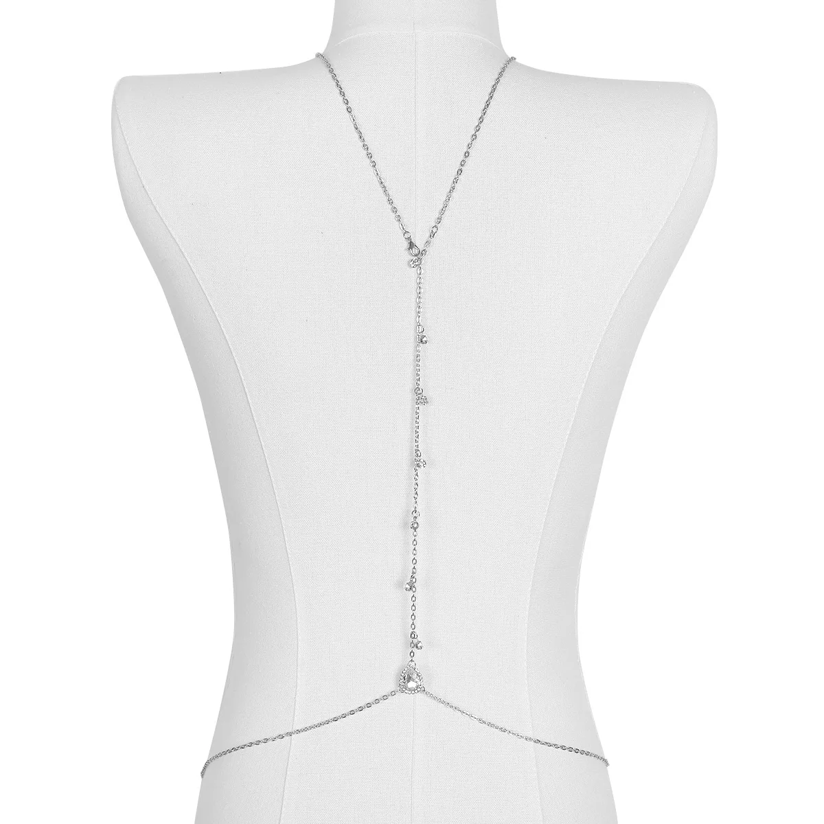 Sexy and fashionable water droplet pendant back chain nightclub party charm women's body chain
