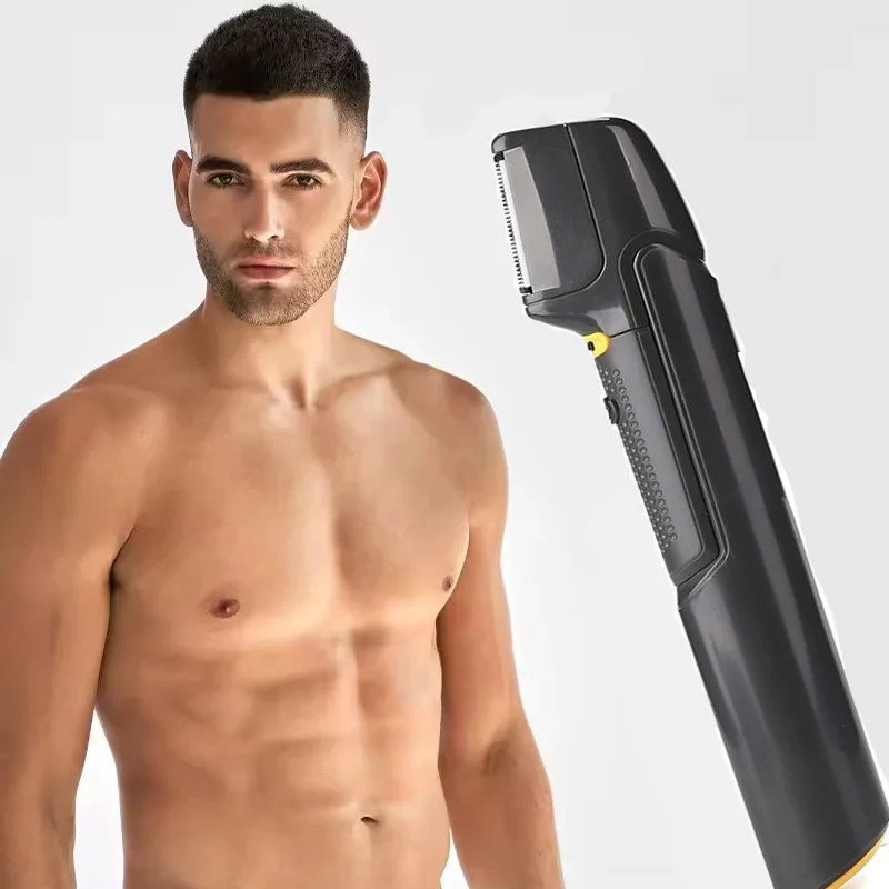 Waterproof Pubic Body Shaver Electric Shaver with Retractable Length Cordless Body Hair Trimmer for Men