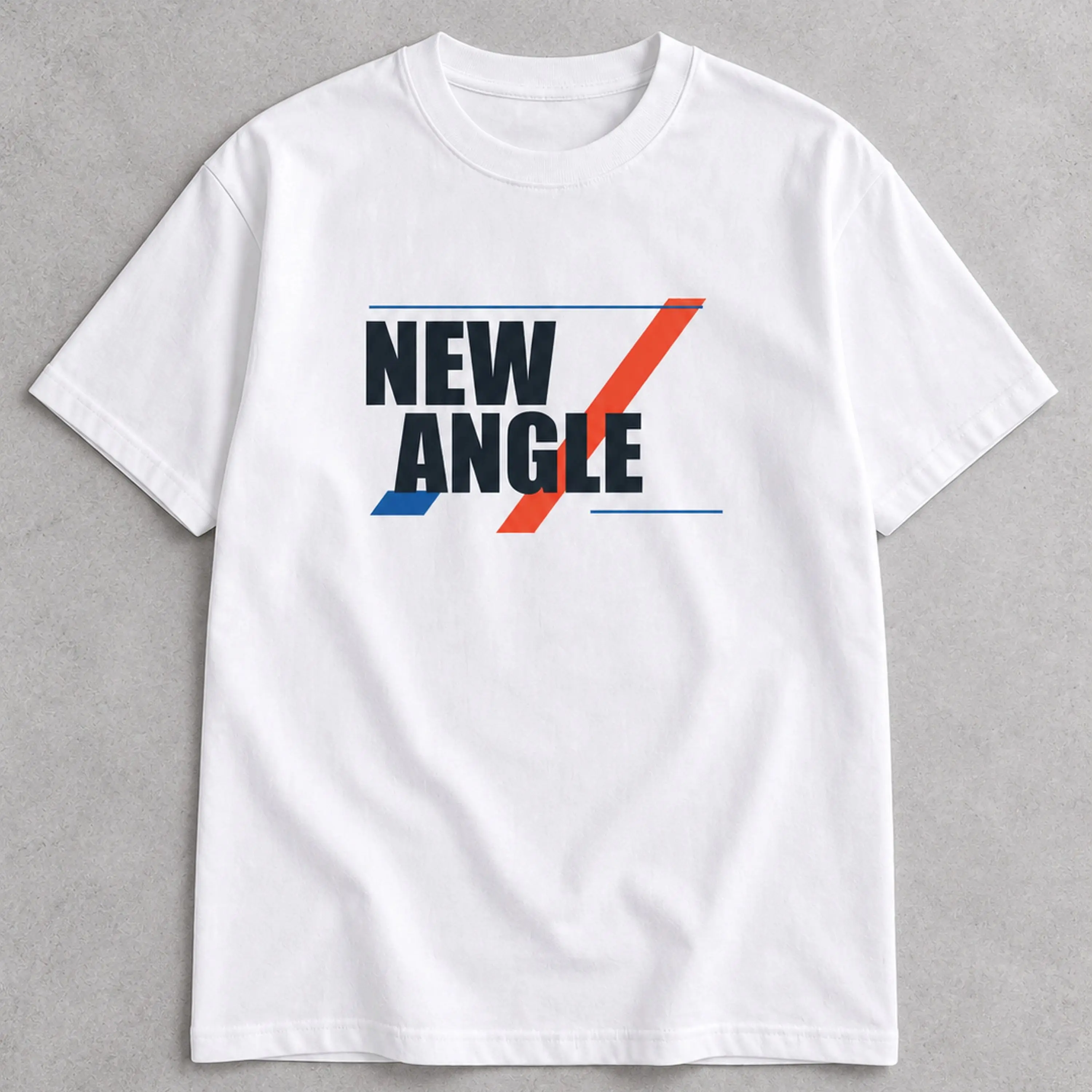 New Angle Typographic Graphic Crewneck T-Shirt