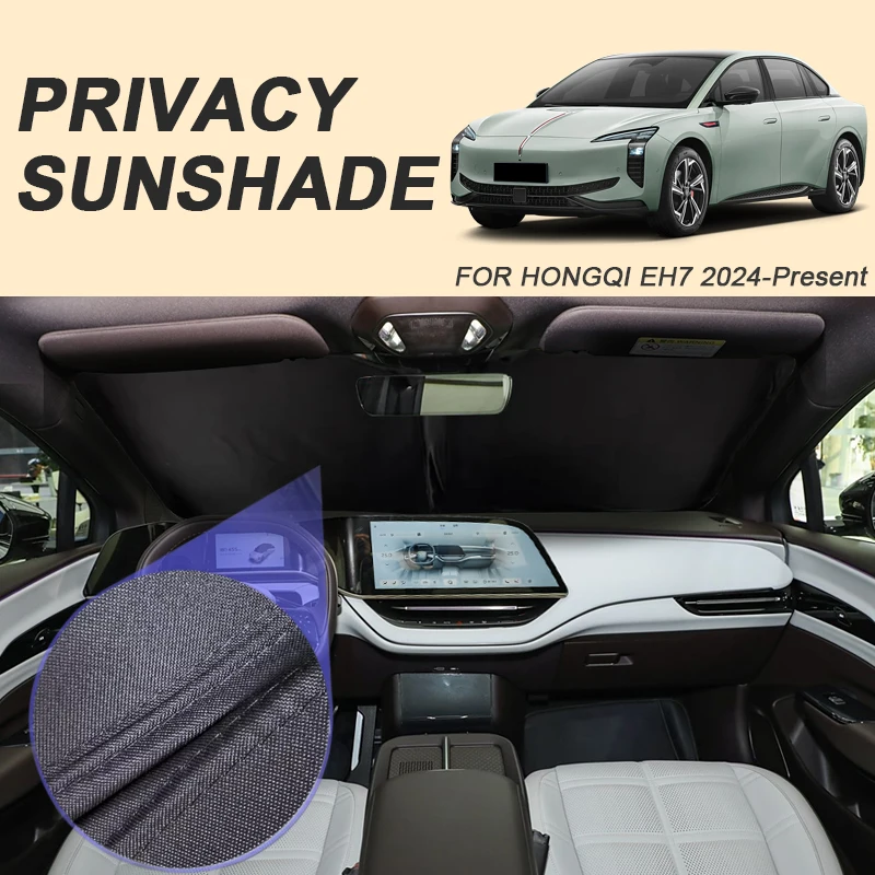 

Автомобильный солнцезащитный козырек на черное окно для HONGQI EH7 2024-настоящее время, автоматическая защита от УФ-лучей, теплоизоляция, защитная крышка, аксессуар для интерьера