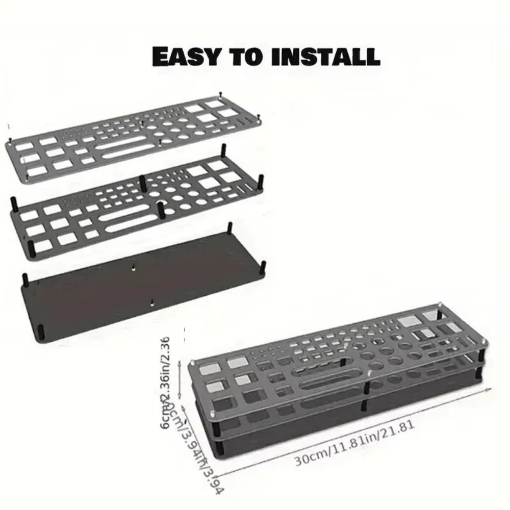 63 Holes Screwdriver Storage Rack Durabl PP Screwdriver Organizers Three-layer Panel Design Tool Box