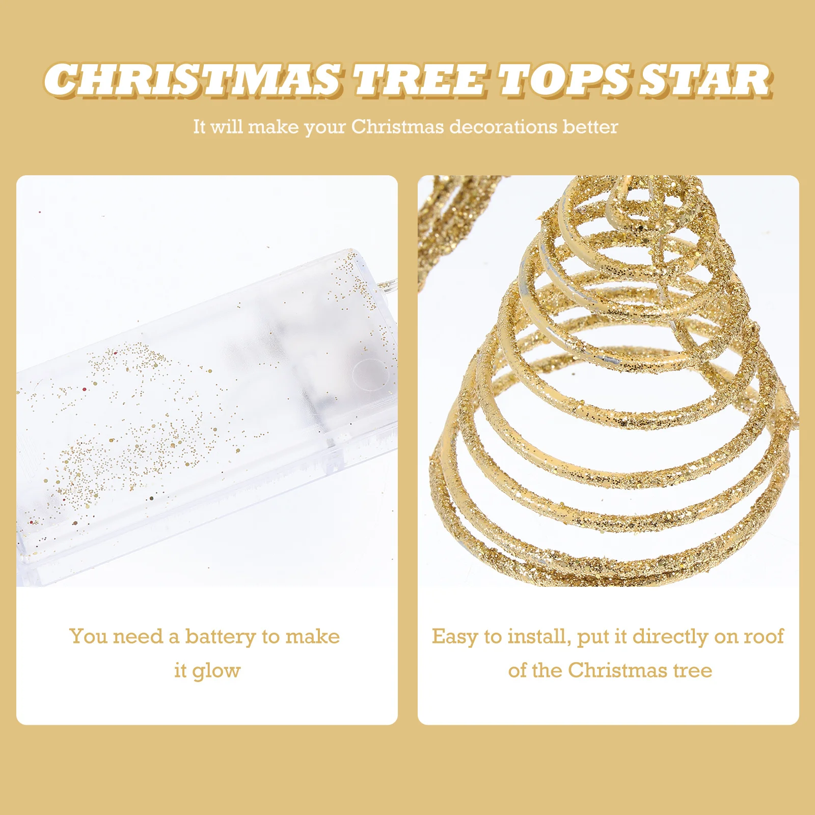 

1Pcs Star Shaped Christmas Tree Topper Light Exquisite Five Pointed Xmas Gift Decorative Luminous Tree Adorn Home Party Supply