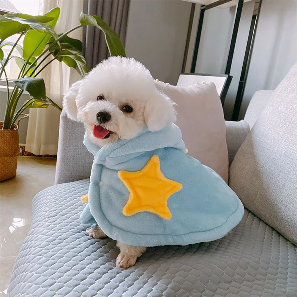 Pet dog pajamas nightgown teddy plush thickened warm cloak than bear fadou corgi clothes home blanket