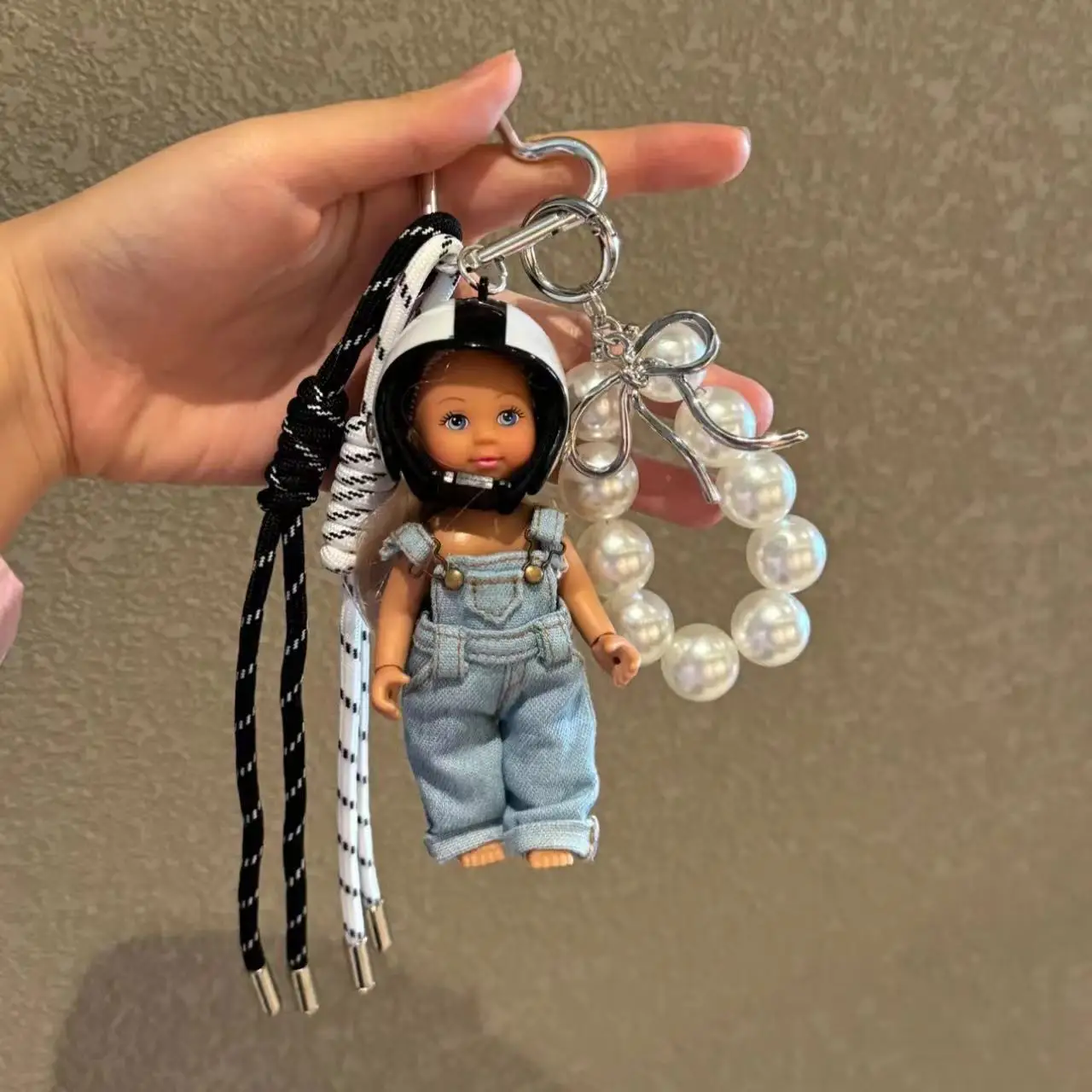 

New Retro Personalized Baseball Keychain Bag Pendant Couple Woven Hanging Rope Decoration Bag Accessories Car Hanging Decoration