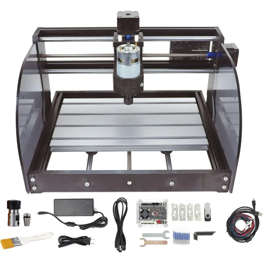 CNC Router Machine Kit DIY Mini CNC Wood Router Machine 3 Axis GRBL Control Engraver Milling Cutting Machine Working