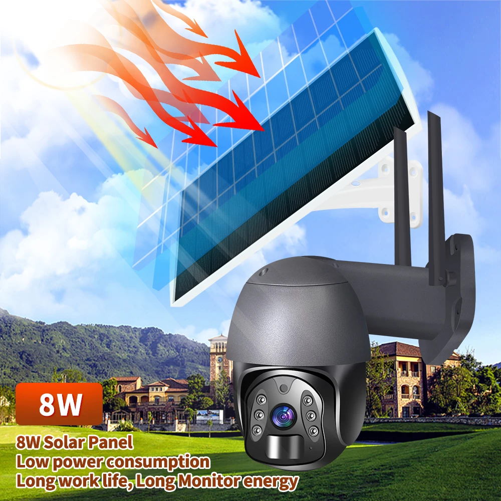 

2MP 1080P 120Degree Tuya APP 4G/WIFI IP Camera 8W Solar Power Wireless PTZ Full Color Home Security Intercom CCTV Baby Monitor