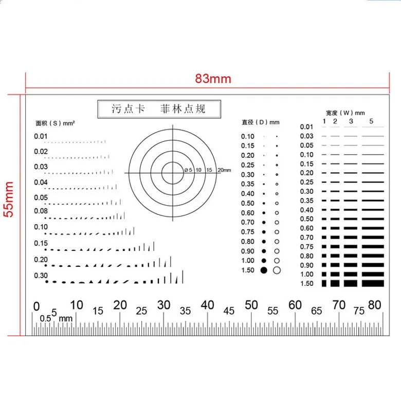 High Precision Film Point Gauge Soft Ruler Microscope Micrometer Calibration Slide Line Width Particle Diameter Measurement