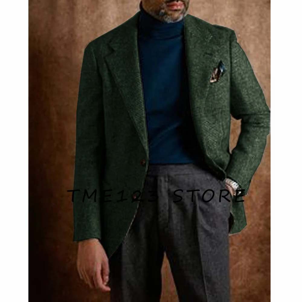 Giacca da uomo a spina di pesce modello Casual Business Retro nuovo stile giacca capispalla invernale Y2k top giacche uomo cappotto maschile abbigliamento