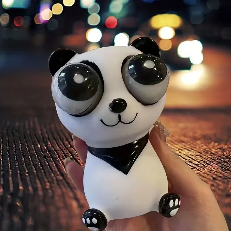 Panda Squeeze ของเล่นตลกความเครียดบรรเทา Squishy ของเล่น Pop Out Eyes Sensory Therapy Fidget ของเล่นสําหรับเด็กผู้ใหญ่ออทิสติก