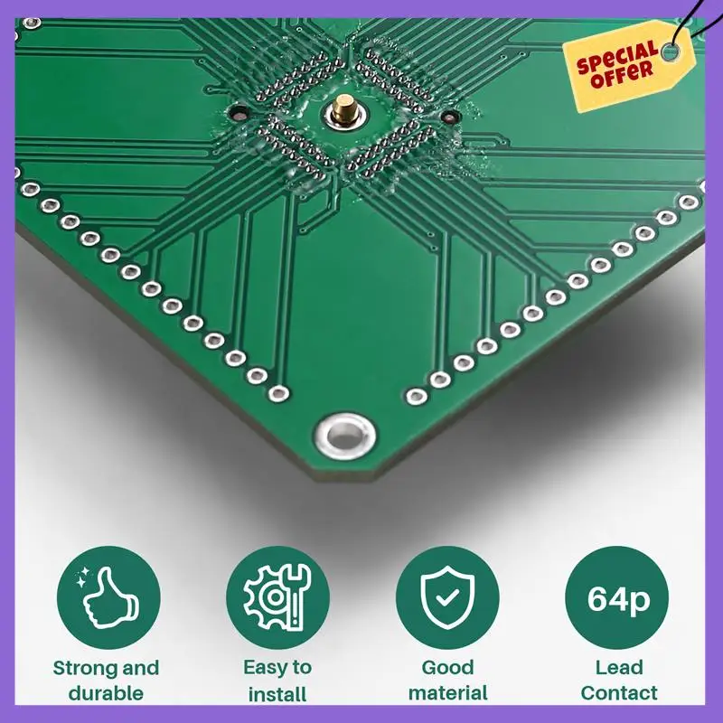 

-Адаптер A96Z Plastronics 64QN50S19090 — розетка для программирования и тестирования QFN64 к DIP IC, шаг 0,5 мм для упаковки 9X9 мм