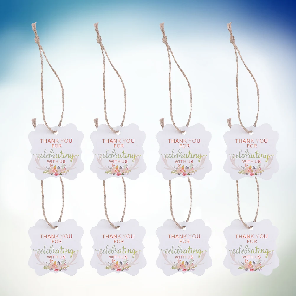 

100pcs Paper Tags Durable Gift Decorative Tags Wedding Parties Baking Store Lightweight Antler Design
