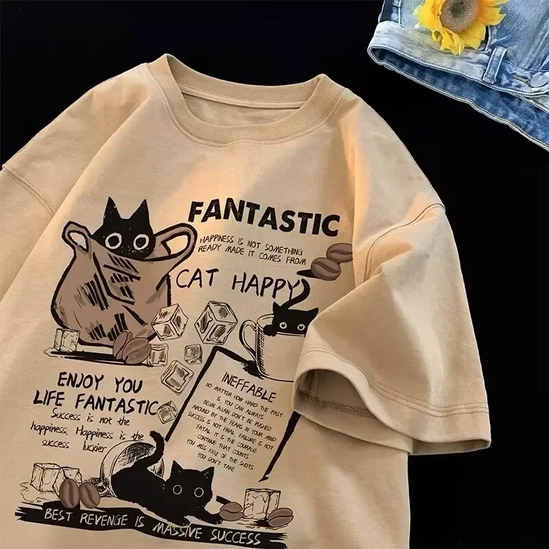 M-8XL 2025 nuevo verano estilo coreano divertido estampado de dibujos animados camiseta hombre mujer Unisex de gran tamaño Camiseta de talla grande camisetas de moda