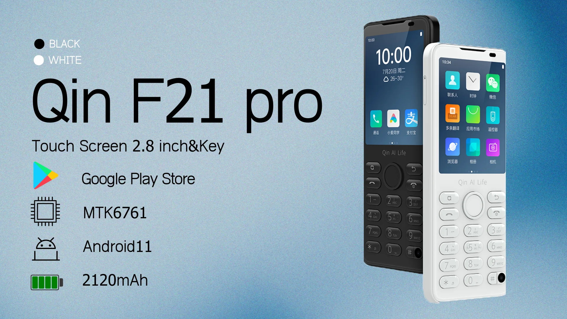 Qin F25 MTK8786 Not Unlock Google Play Android 14 Dual SIM Cards 6GB+128GB 2700mAh WIFI Bluetooth Touch 3.54Inch Screen