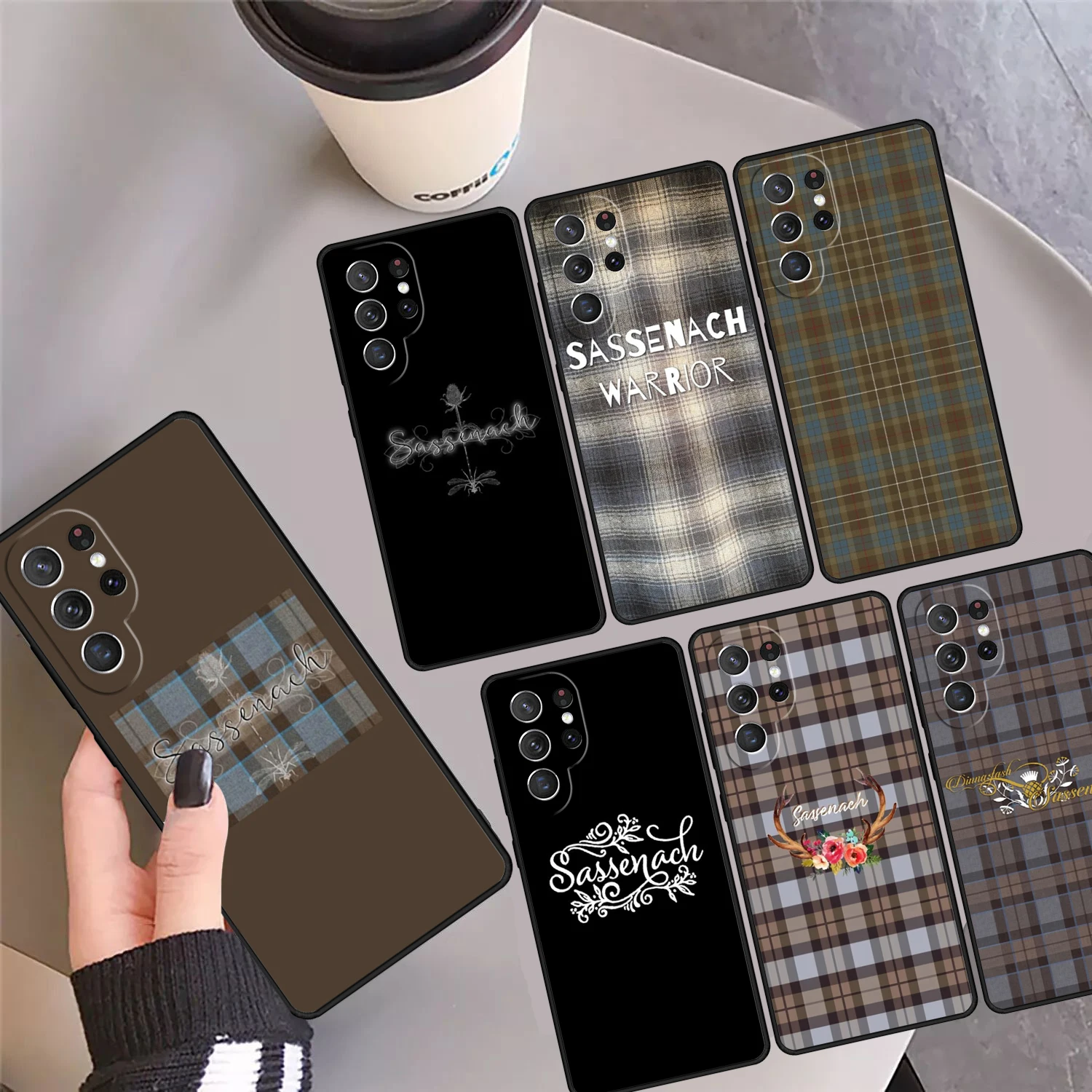 

Чехол Outlander для телефона в клетку Фрейзер тартан для Samsung S24 Ultra 23 S22 Plus S21 FE S20 S8 S9 S10 Note 10 Pro 20