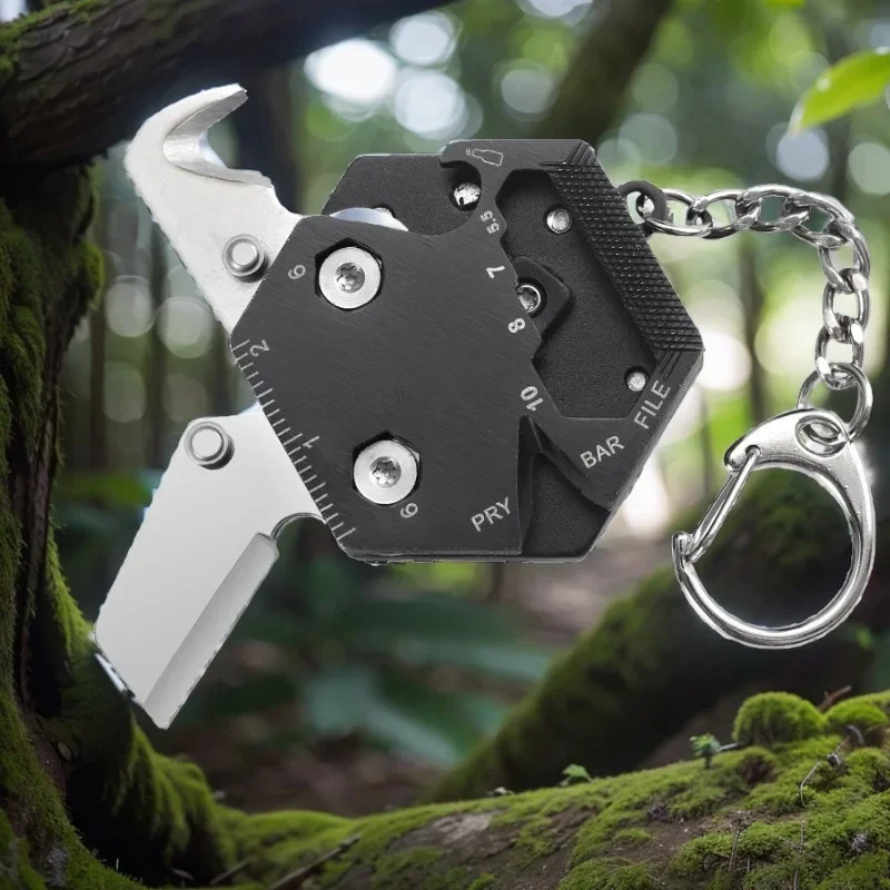 Multifunctional Hexagon Coin Outdoor Tool Hexagon Folding Coin Knife Keychain Screwdriver Pocket Fold Mini Gear