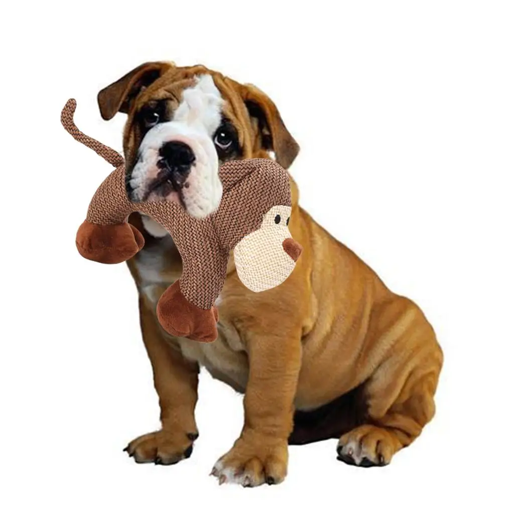 with Squeaker for Teething, Corduroy Dog Toys - Monkey/ Sheep/