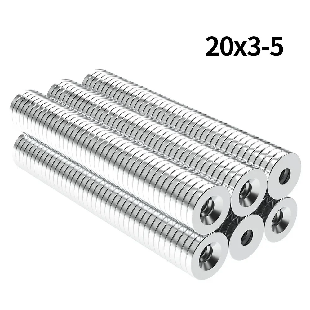 20x3-5mm N35 Super Strong Neodymium Magnet Round with holes NdfeB Powerful Permanent Magnetic imanes Refrigerator Magnets