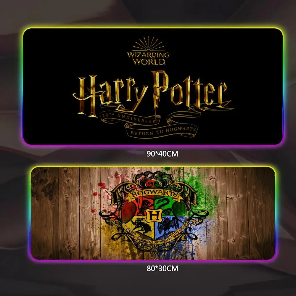 

Коврик для мыши H-Harry Potters, геймерский люминесцентный светодиодный коврик для мыши, игровой стол, RGB настольный коврик, клавиатура, коврик для мыши для ПК