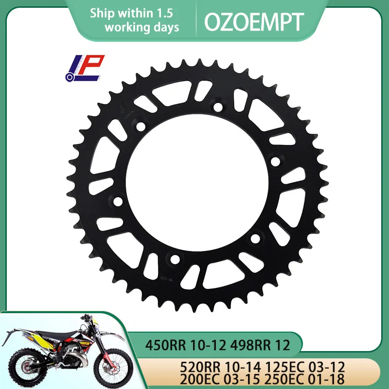 OZOEMPT 520-48T Motorcycle Rear Sprocket Apply to 450RR 10-12 498RR 12 520RR 10-14 125EC 03-12 200EC 03-15 250EC 01-18