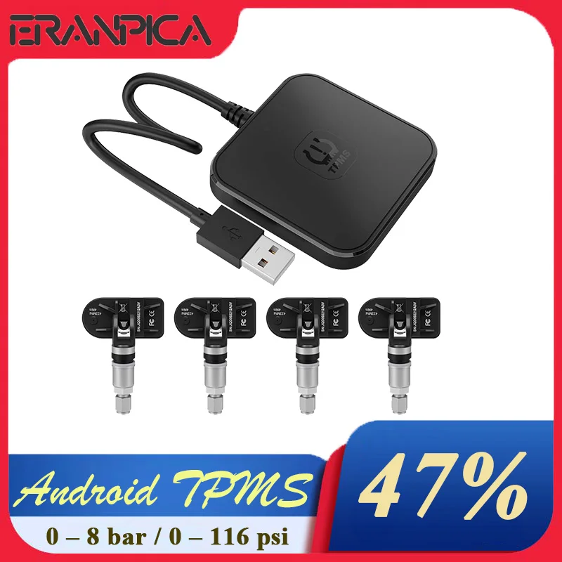 Eranpica Android Electronic Accessories For Car TPMS Tire Pressure Monitoring System Tyre Internal External Sensor USB TMPS