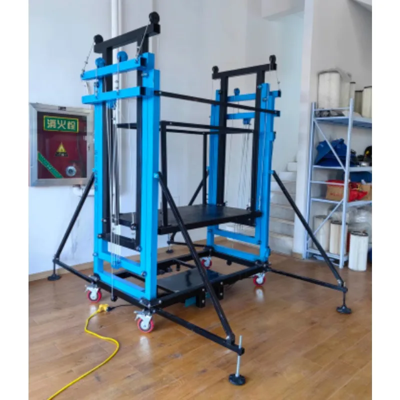 سقالات رفع كهربائية قابلة للطي منصة رفع أوتوماتيكية متنقلة موقع المصنع