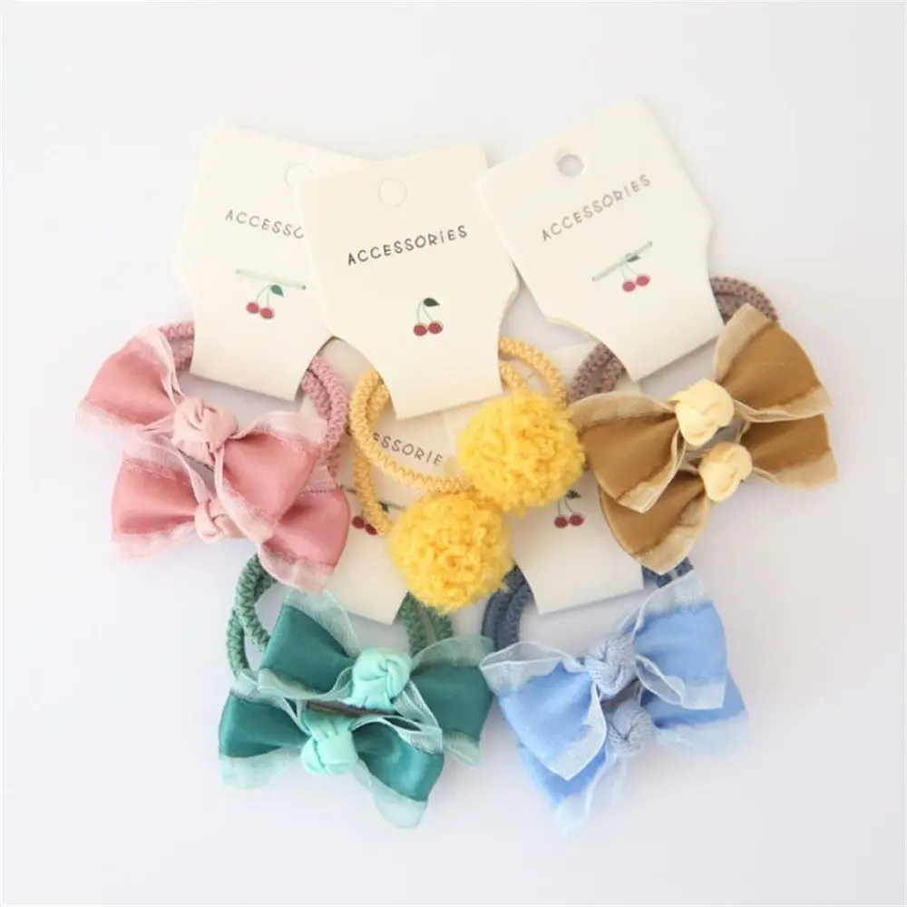 10pcs Fashion  Girls Accessories Hair Ties Bowknot Hair Rope Gum Flower Headdress Elastic Rubber Band