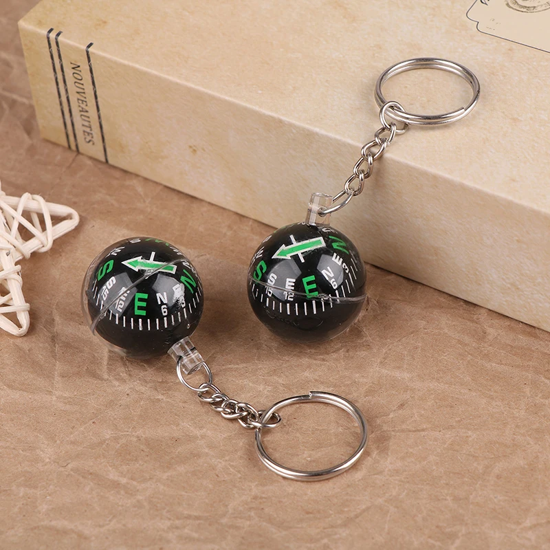 1pc Portable Lightweight Emergency Compass Outdoor Survival Keychain Ball Compass Tool