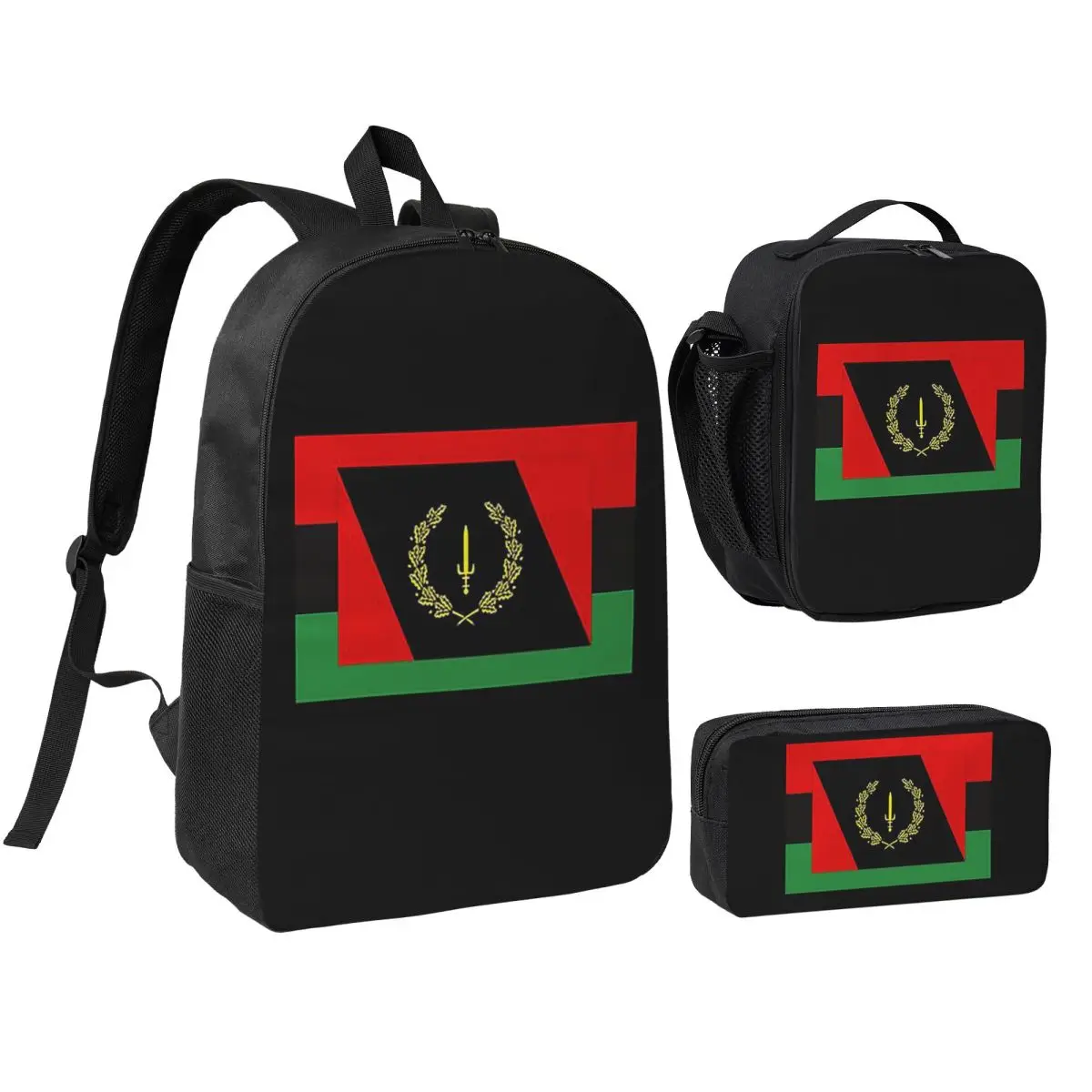 

Copy Of Black American Heritage Flag Backpack Boys Girls BookBag School Bag Shoulder Bags 3ps Insulated Lunch Bag Pencil Case