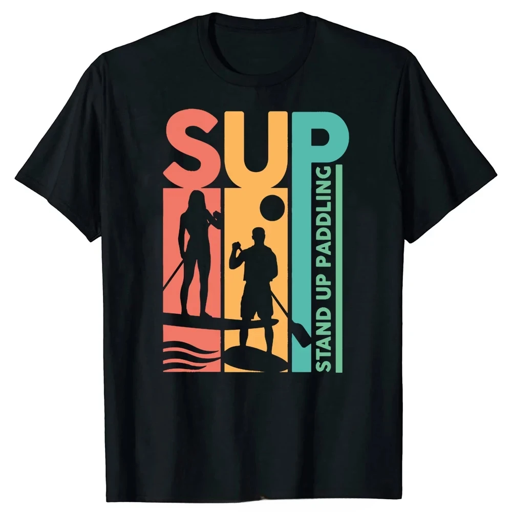 Summer Style Graphic Cotton Streetwear Short Sleeve Water Sport T-shirt Mens Clothing Funny SUP Stand Up Paddle Board T Shirts